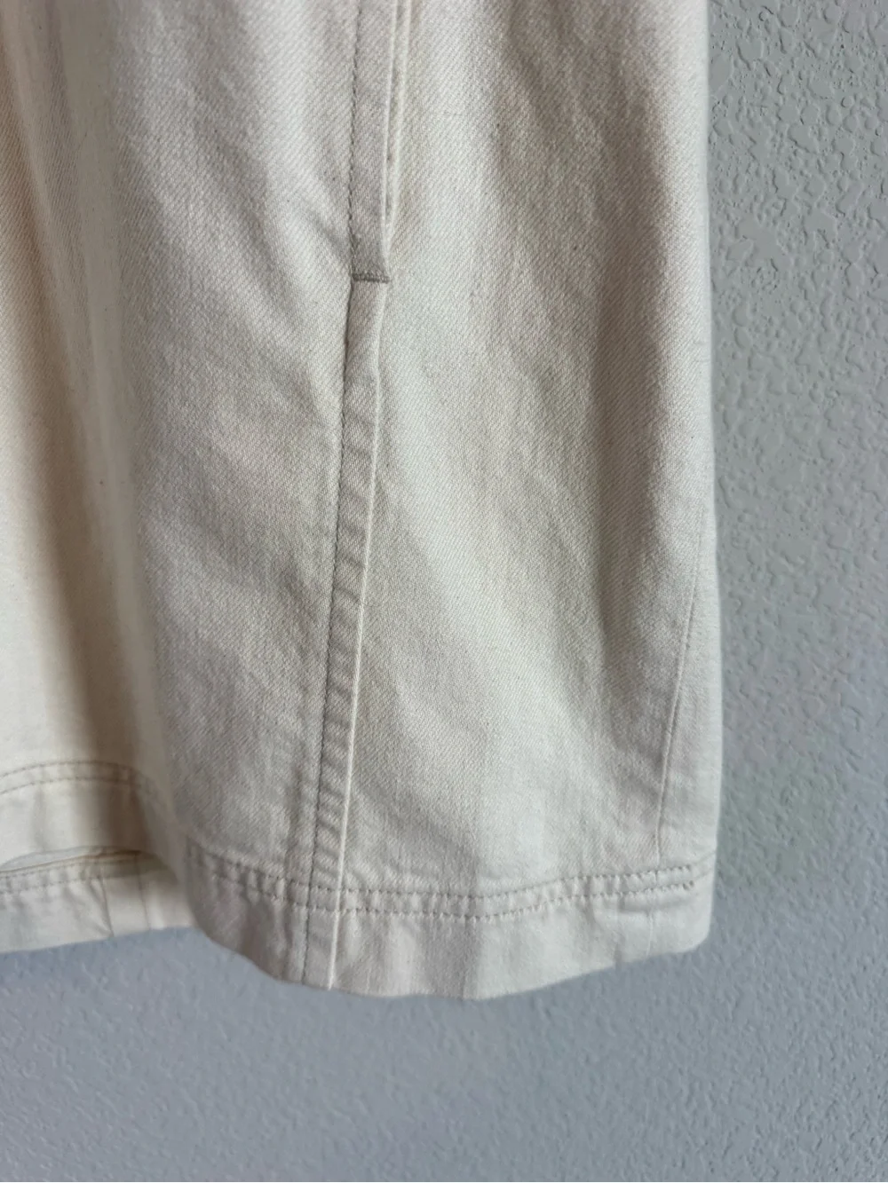 Something Navy Beige Spencer Denim Embellished Puff Sleeve Mini Dress Size M - Picture 5 of 10